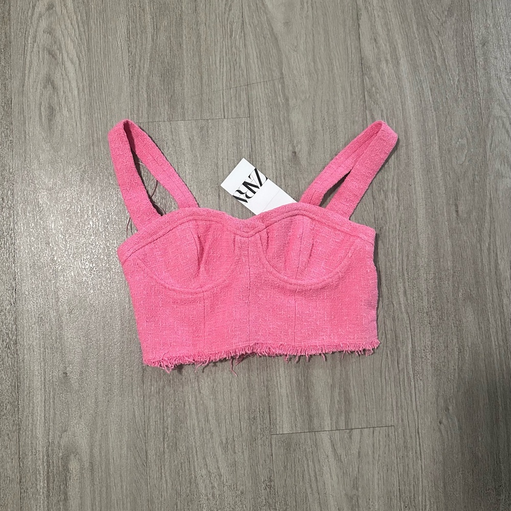 Zara Tweed Crop Top